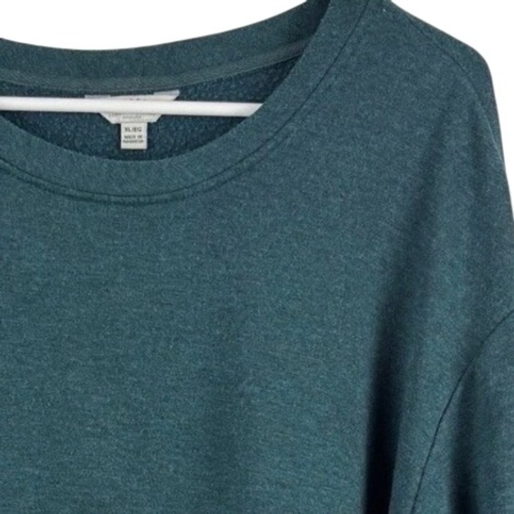 Orvis Sweatshirt Mens XL Teal Heathered Modal Blend Long Sleeve Crewneck Relaxed